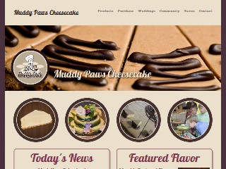 Web site www.muddypawscheesecake.com, Muddy Paws Cheesecake