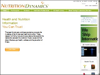 Web site www.nutritiondynamics.us, NutriDyn
