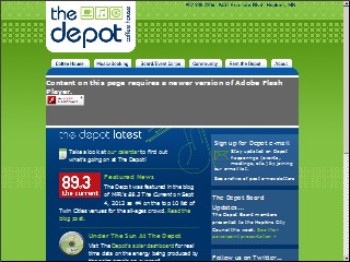 Web site www.thedepotcoffeehouse.com, Depot Coffee House | The Freight Room