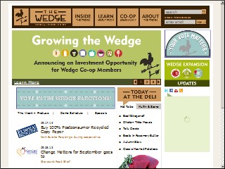 Web site www.wedge.coop, Wedge Community Co-op